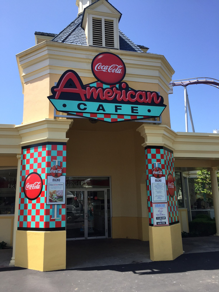 Cafe and theme park signage production in Pleasanton, CA