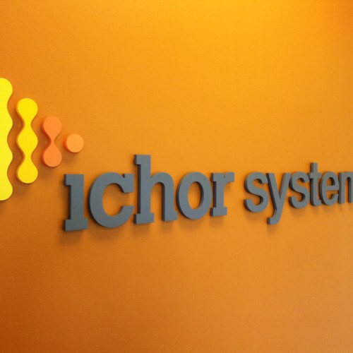 ichor Systems lobby sign crafted from Acrylic in Pleasanton