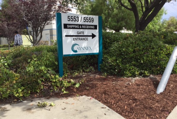 Post and Panel sign for Synnex by Bennett Graphics in Pleasanton