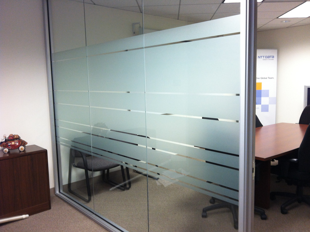Dusted crystal Window film installation in Pleasanton by Bennett Graphics