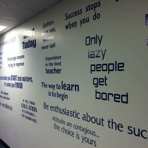 Vinyl Graphics on wall installed by Bennett Graphics in Pleasanton, CA